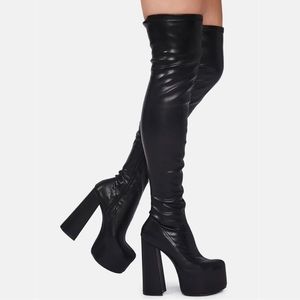 Black Thigh High Platform Boots (BRAND NEW)